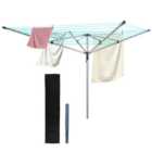 Outdoor 50 Metre Clothes Airer - 4 Arm Rotary Garden Washing Line Dryer 50M Folding Home