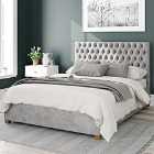 Aspire Monroe Upholstered Ottoman Bed Kimyo Linen Silver