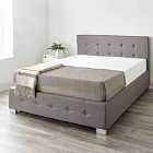 Aspire Upholstered Storage Ottoman Bed In Grey Linen