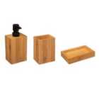 Wooden Bathroom Accessory Set