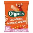 Organix Strawberry Weaning Wands Organic Baby 6 months+ snack 25g