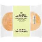M&S Large White Baps 4 per pack