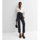 Tall Navy Elasticated Tie Waist Trousers