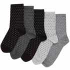 M&S Womens Collection 5 Pack Seamfree Ankle High Socks, Size 6-8, Black Mix 5 per pack