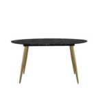 Kendall 4 Seater Oval Dining Table, Marble Effect