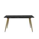Kendall 6 Seater Rectanglular Dining Table, Marble Effect