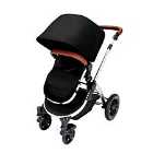 Ickle Bubba Stomp V4 All in One Travel System with Isofix Base - Midnight on Chrome with Tan Handles