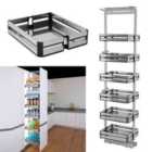 Living and Home 6 Tier Pull Out Larder Baskets - Silver