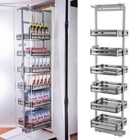 Living and Home 6 Tier Pull Out Larder Baskets Kitchen Cabinet Cupboard - Silver