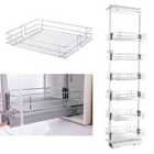 Livingandhome 6 Tier Kitchen Cabinet Pull Out Storage Larder Baskets - Silver