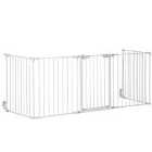 Pawhut Pet Safety Gate 5-panel Playpen Fence - White
