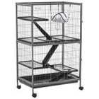 Pawhut Small Animal Cages on Wheels for Chinchillas, Ferrets and Kitten w/ Hammock Tray