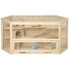 Pawhut Three-tier Wooden Hamster/Gerbil Cage Play Centre