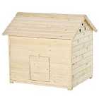 Pawhut Wooden Duck House w/ Openable Roof and Raised Base - Natural