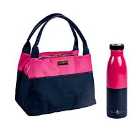 Colour Block 'handbag Design' Insulated Lunch Tote & Insulated Drinks Bottle