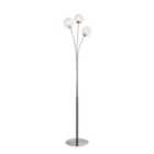 nielsen Hinton Modern 3 Light Polished Satin Silver Floor Lamp, Clear and Frosted Glass and Scribble Globe Shades, Height 147cm