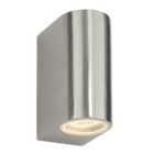 Luminosa Doron Outdoor Wall IP44 35W Brushed Alloy & Clear Glass 2 Light Dimmable IP44 - GU10