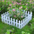 4 Pcs White Plastic Picket Fence Garden Lawn Edging Plant Edge Border