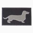 Homescapes Grey Dog Silhouette Recycled Rubber Doormat