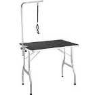 Tectake Dog Grooming Table with Arm - Silver