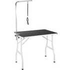 Tectake Dog Grooming Table with Arm - White