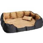 Tectake Dog Bed Made of Polyester - Black/Brown