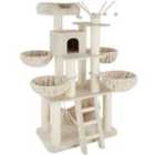 Tectake Cat Tree Scratching Post Gismo - Beige/White