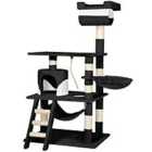 Tectake Cat Tree Scratching Post Stokeley - Black/White