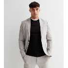 Pale Grey Skinny Fit Suit Jacket