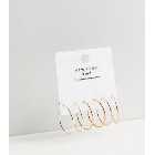 3 Pack Gold Rose Gold and Silver 30mm Hoop Earrings