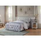 Crushed Velvet King Size Bed Frame with Diamante Jewelling