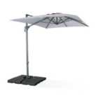 2x3m rectangular cantilever parasol - parasol can be tilted folded and rotated 360 degrees - Antibes - Light Grey