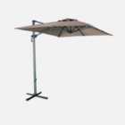2x3m rectangular cantilever paraso - parasol can be tilted folded and rotated 360 degreesl - Antibes - Beige-brown
