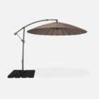 Cantilever parasol Diam.300cm - Anthracite frame fibreglass ribs anti-reverse crank - Shanghai - Beige-brown