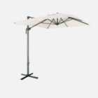 2x3m rectangular cantilever paraso - parasol can be tilted folded and rotated 360 degreesl - Antibes - White Off