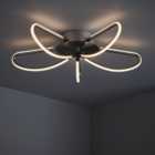 nielsen Liss 49cm Integrated 5 Way LED Ceiling Light with Contemporary Star Design, Satin Silver, 49cm Wide