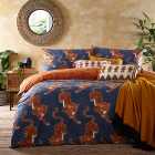 furn. Tibetan Tiger Blue Duvet Cover and Pillowcase Set