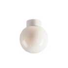 Luminosa Opal 1 Light Glass Sphere Flush Globe Ceiling Light - 100W White, B22