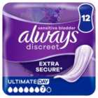Always Discreet Incontinence Pads Ultimate Day 12 per pack