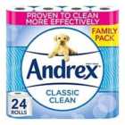 24 Rolls of Andrex Classic Clean Fragrance Free Toilet Paper