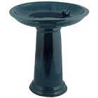 Best for Birds Ceramic Bird Bath On Pedestal Blue