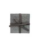 Nutmeg Home Grey & Sparkly Square Faux Leather Coasters 4 per pack