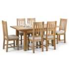 Astoria Rectangular Extendable Dining Table with 6 Hereford Chairs, Solid Oak