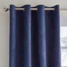 Ensley Chenille Thermal Luxe Navy Eyelet Curtains