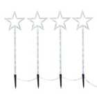 Multicolour LED Indoor & outdoor Stars Stake light, Set of 4