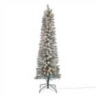 6ft Slim Olan Warm white Snowy Pre-lit Artificial Christmas tree