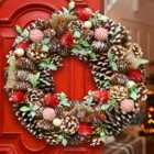 Candy Cane Xmas Winter Christmas Festive Wreath, Christmas Wreath for Front Door, Home Decoration 36cm