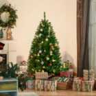 HOMCOM 5 Feet Christmas Tree Warm White LED Light Holiday Home Decoration, Green
