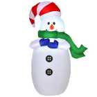 HOMCOM 4ft Inflatable Standing Christmas Decoration Large Waterproof Snowman with LED and Inflator