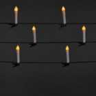 20 Warm white Candle LED String lights Green cable